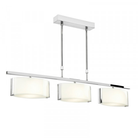 Suspension clef, chrome et verre