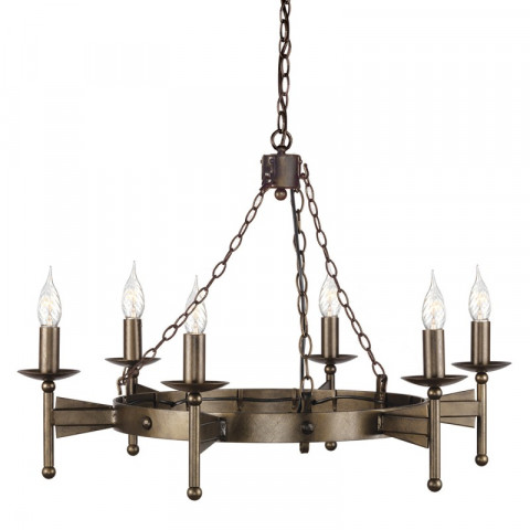 Suspension cromwell, bronze vieilli, 6 ampoules