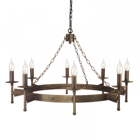 Suspension cromwell, bronze vieilli, 8 ampoules