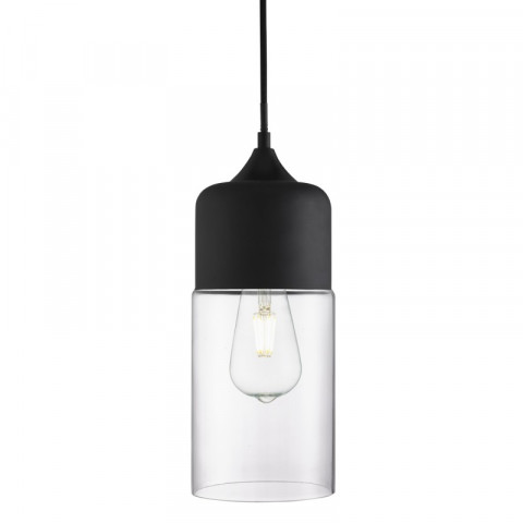 Suspension cylindrique olsson, en verre, noir