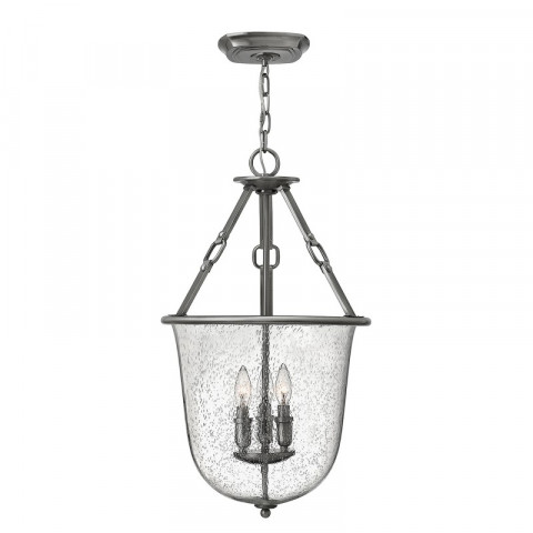 Suspension dakota, nickel antique et verre, 3 ampoules