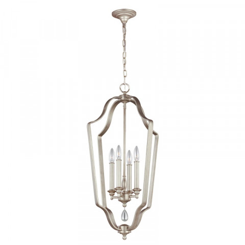 Suspension dewitt, argent finition dorée, 4 ampoules