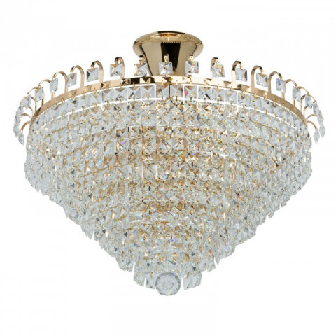 Suspension dorée crystal 5 ampoules 43 cm