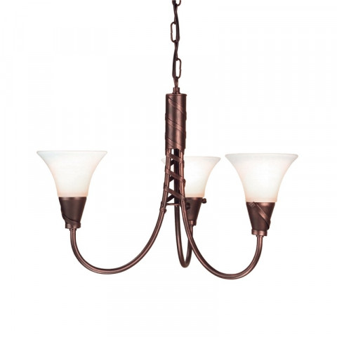 Suspension emily, cuivre et verre, 3 ampoules