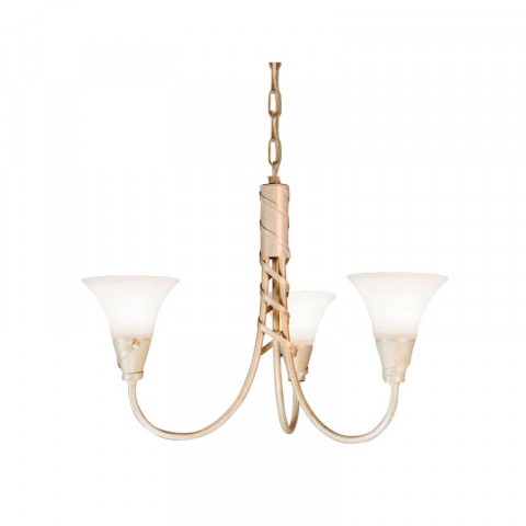 Suspension emily,ivoire / or et verre, 3 ampoules