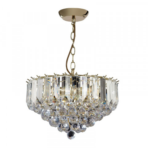 Suspension fargo, laiton et acrylique, 3 ampoules, 38 cm