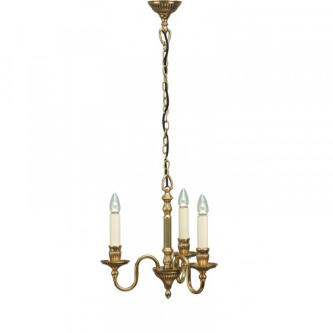 Suspension fitzroy, laiton et 3 bougies couleur ivoire