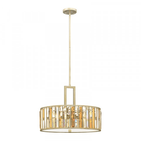 Suspension gemma avec diffuseur, argent et cristal, 3 ampoules