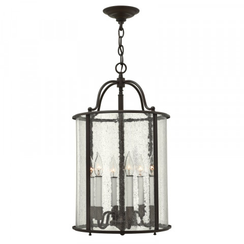 Suspension gentry, bronze vieilli et verre, grande