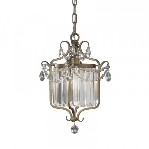 Suspension gianna, argent cristal et verre miroir , 1 ampoule