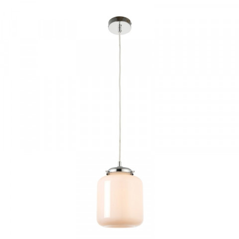 Suspension gina, chrome et verre blanc