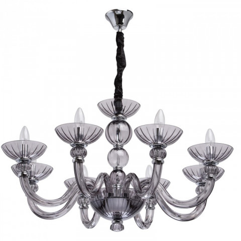 Suspension grise elegance 8 ampoules 100 cm