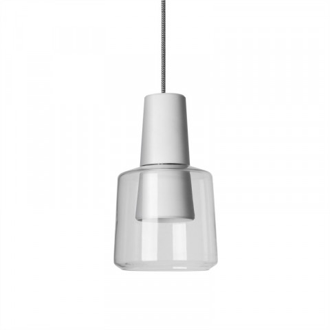 Suspension khoi, aluminium et verre, blanc