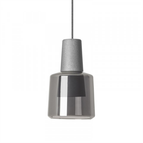 Suspension khoi, aluminium et verre, gris ciment