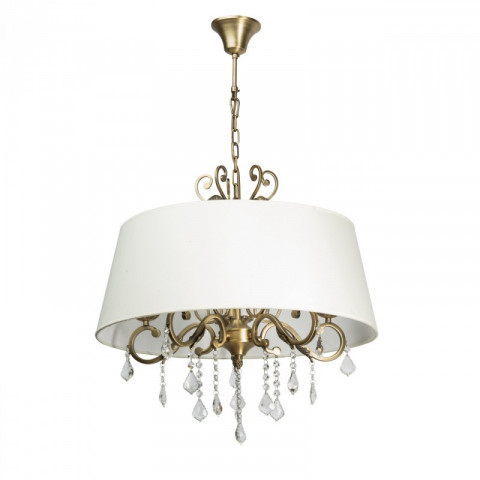 Suspension laiton elegance 5 ampoules 86 cm