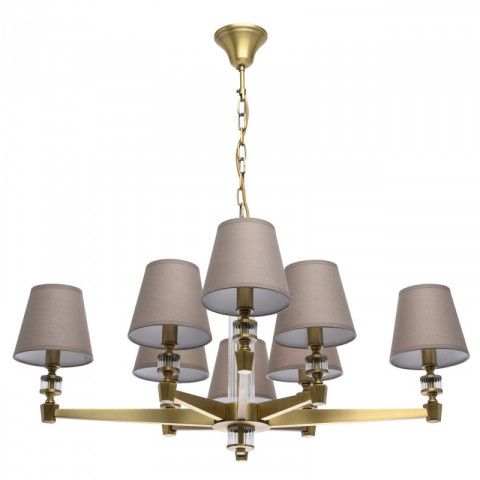 Suspension laiton neoclassic 8 ampoules 89 cm