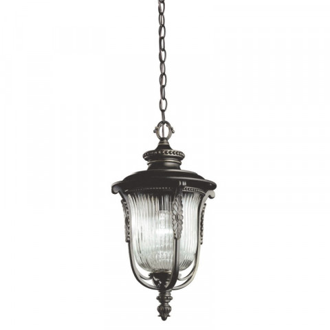 Suspension luverne, bronze oxydé et verre