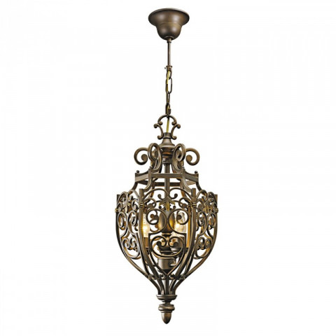 Suspension marron country 3 ampoules 164 cm