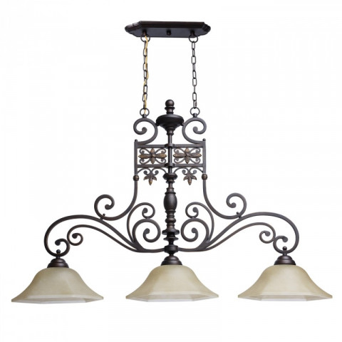 Suspension marron country 3 ampoules 175 cm