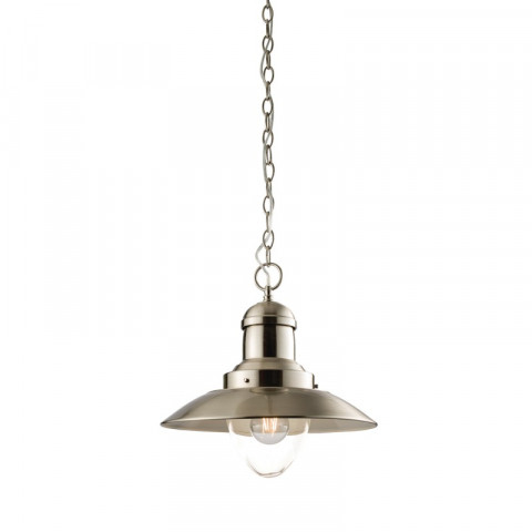 Suspension mendip, nickel satiné et verre