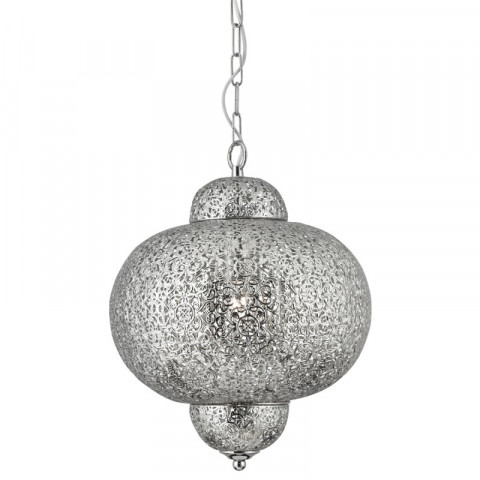 Suspension moroccan 29 cm, en argent satiné