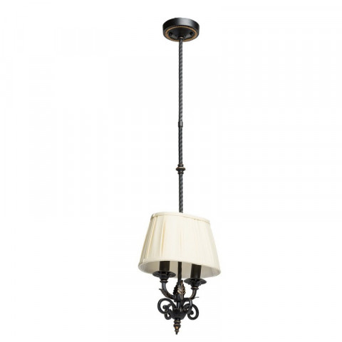 Suspension noire country 2 ampoules 135 cm