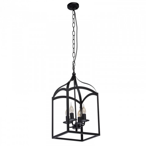 Suspension noire loft 4 ampoules 118 cm