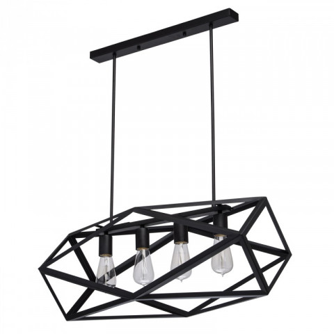 Suspension noire loft 4 ampoules 89 cm