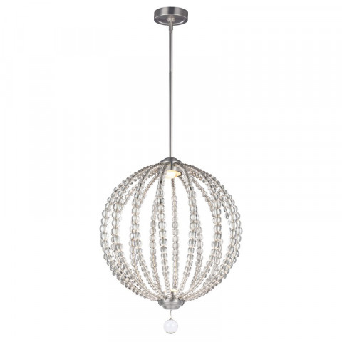 Suspension oberlin, moyenne, nickel satiné, perles claires