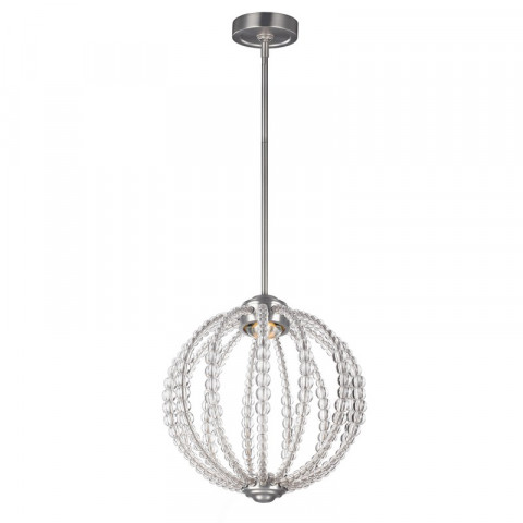 Suspension oberlin, petite, nickel satiné, perles claires