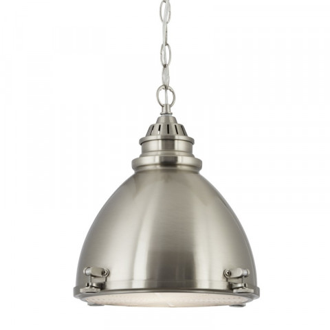 Suspension pendant, en argent satiné et verre