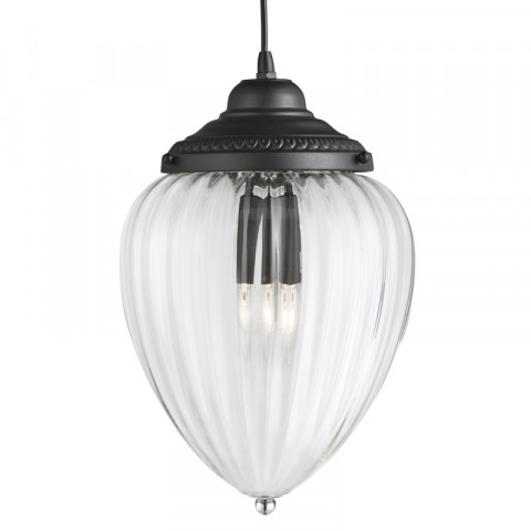 Suspension pendant, en verre, noir