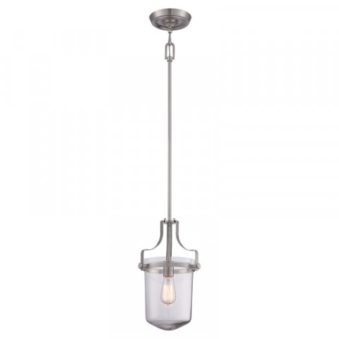 Suspension penn station, nickel brossé, 1 ampoule