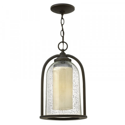 Suspension quincy, bronze huilé et verre