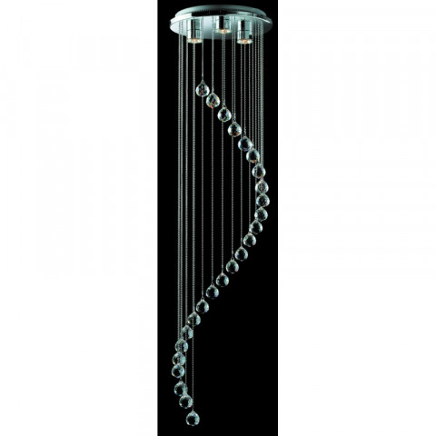 Suspension scala, chrome et cristal