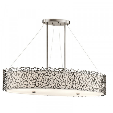 Suspension silver coral, étain, ovale