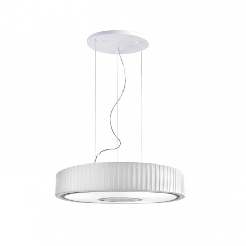 Suspension spin, acier textile et ppma, chrome et blanc, 100 cm