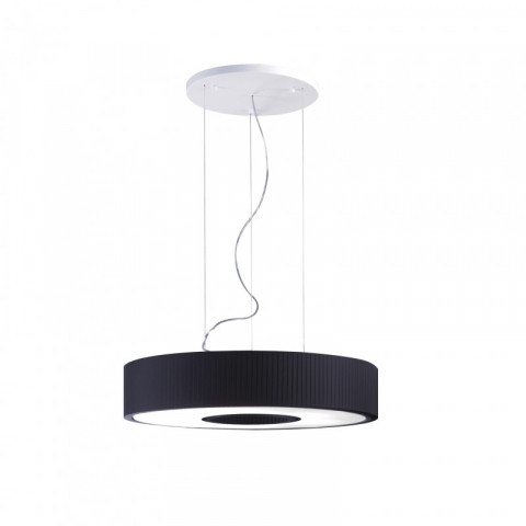 Suspension spin, acier textile et ppma, chrome et noir, 100 cm