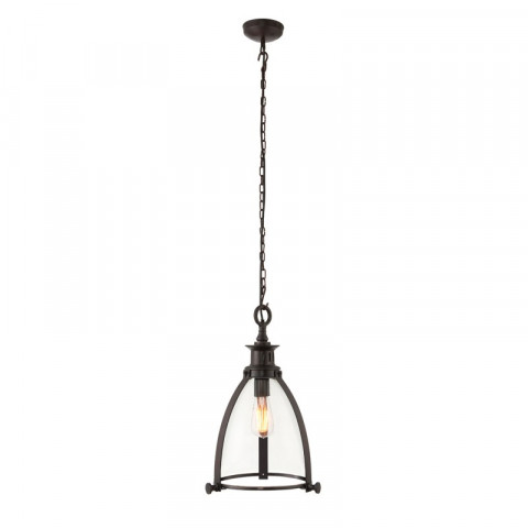 Suspension storni, bronze vieilli et verre, 28 cm