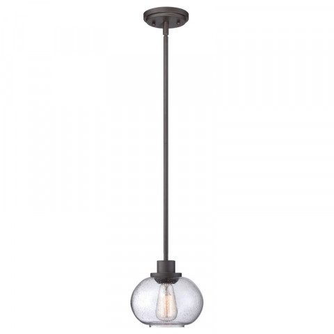 Suspension trilogy, bronze antique et verre, 1 ampoule