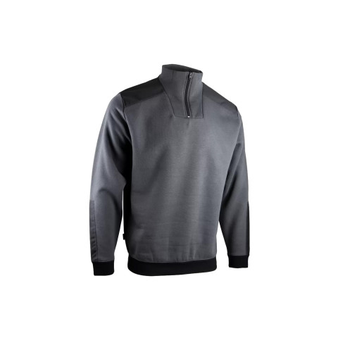 Sweat col camionneur bicolore - LMA - Gris/Noir - 8092-M