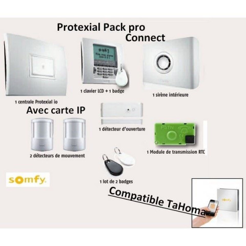Kit alarme protexial rts/io pack pro connect, compatible tahoma, somfyremplacé par sy1875143