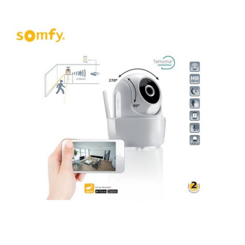 Caméra intérieure motorisé visidom icm100 - vue panoramique - SOMFY -