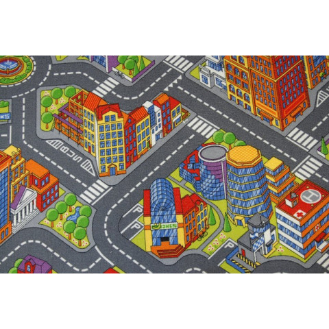 Tapis enfant ruelles big city grande ville gris - Dimension au choix