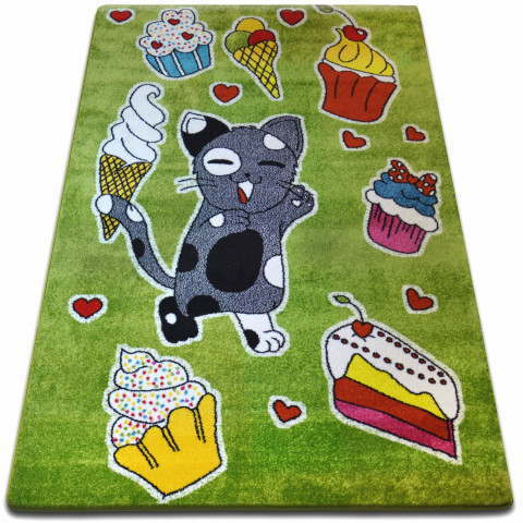 Tapis kids gâteau vert c415 - Dimension au choix