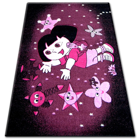 Tapis pilly 7818 dora - pourpre/noir - Dimension au choix