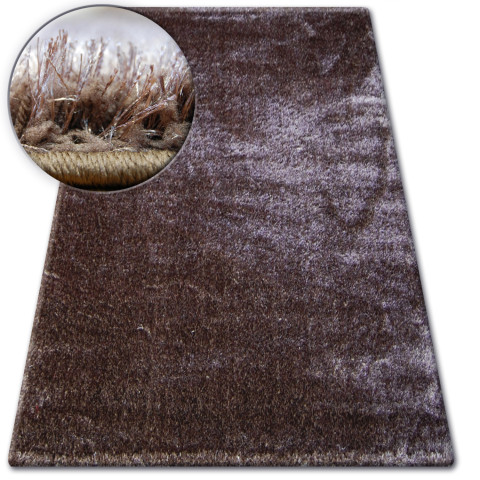 Tapis shaggy verona marron - Dimension au choix