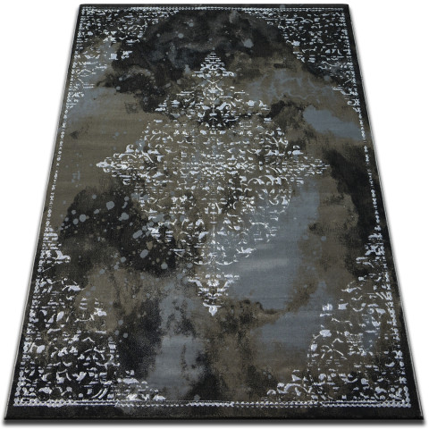 Tapis vogue 478 noir/marron - Dimension au choix