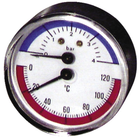 Thermomanomètre axial sec 0 à 120 c - 0 à 4b - diff