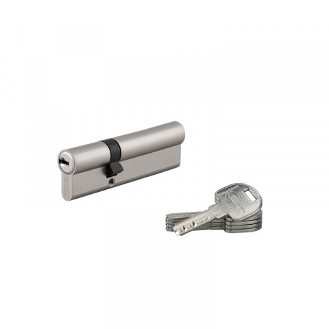 Thirard - cylindre de haute sûreté triple protection à profil européen en laiton nickelé 30 x 60 mm